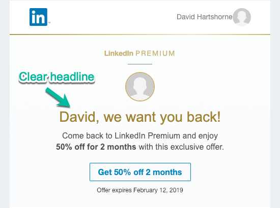 LinkedIn Clear Headline Transactional vs Marketing Email