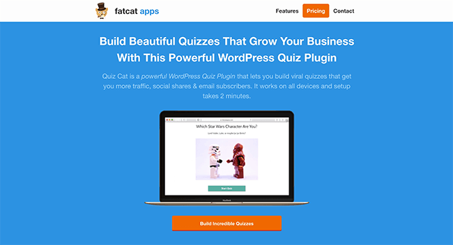 fatcat apps Quiz Builder Homepage