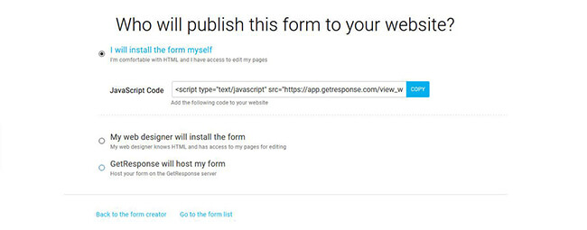 15 Publish form on website