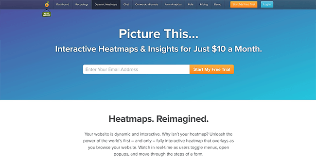 Lucky Orange Dynamic Heatmaps Homepage