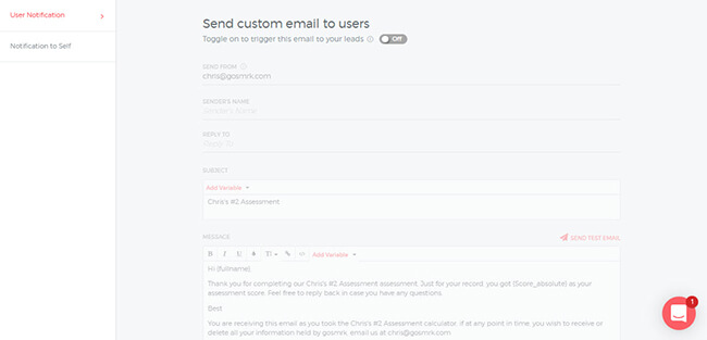 Send custom emails to users