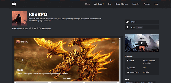IdleRPG Homepage