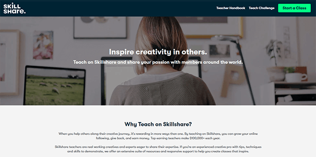 Skillshare Homepage