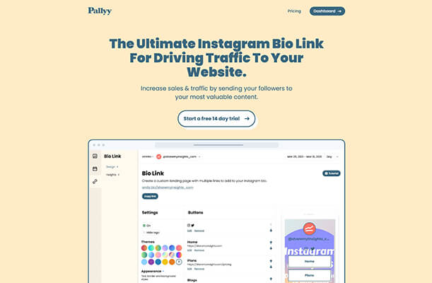 Pallyy Instagram Bio Link Tool