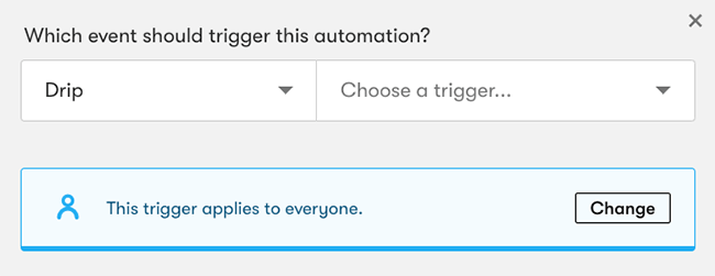 Setting rules for triggers in Drip