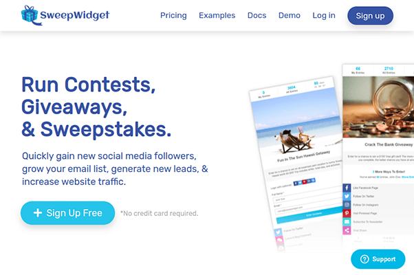 sweepwidget wordpress contest plugin