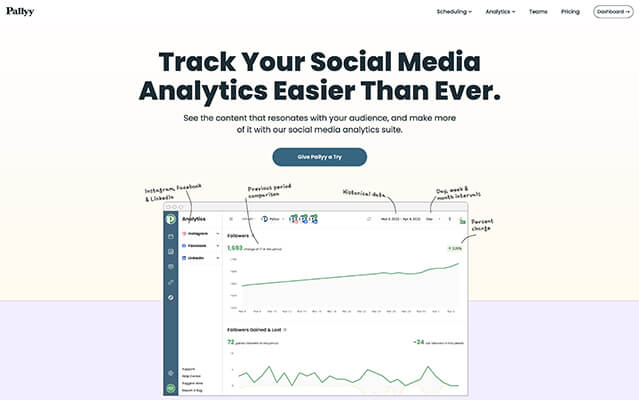 Pallyy - Social Media Analytics Homepage