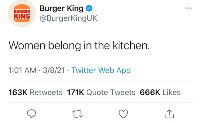 Burger King bad tweet