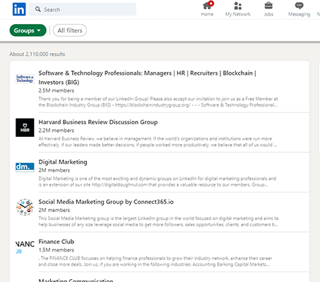 Find new contacts through LinkedIn groups