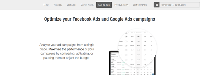 Google and Facebook ads support