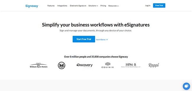SignEasy Homepage