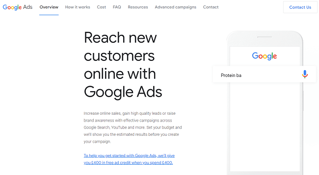 Google Ads Homepage