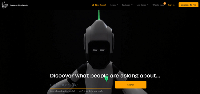 AnswerThePublic Homepage