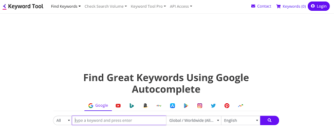 Keyword Tool Homepage