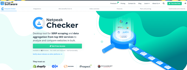 Netpeak Checker Homepage