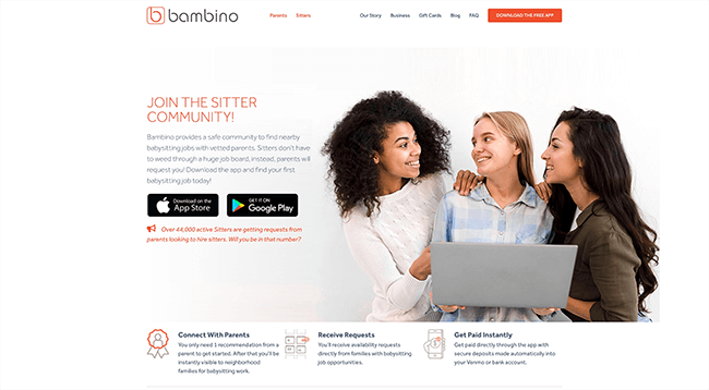 Bambino Sitter Community Homepage