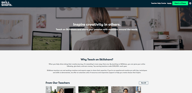 Skillshare Homepage