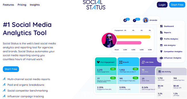 New Social Status Homepage
