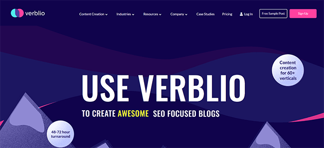 Verblio Homepage