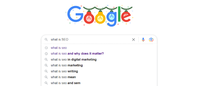 Google Search Results - what is SEO