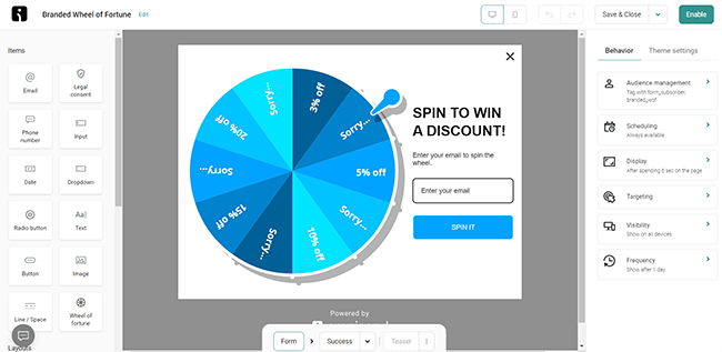 13 Wheel of fortune popup template