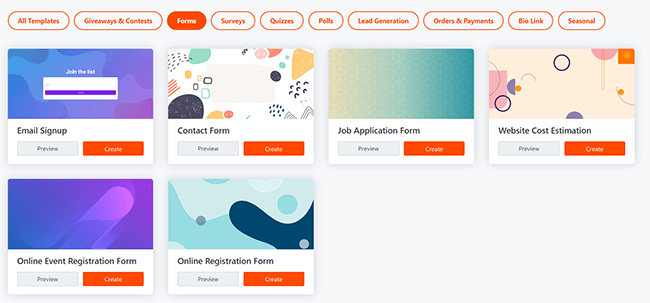 17 Forms templates