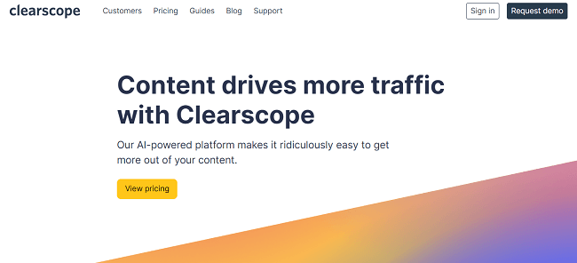 Clearscope Homepage