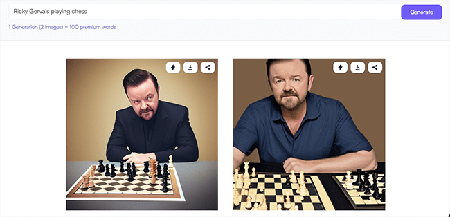 24 comedian Ricky Gervais playing chess