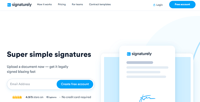 Signaturely Homepage
