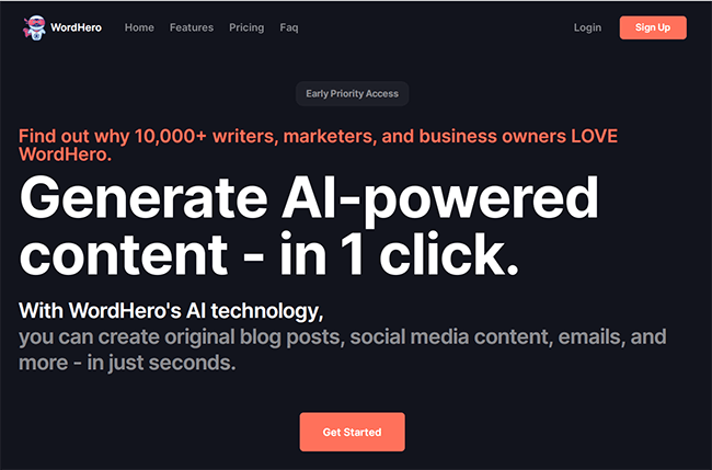 Word hero Homepage