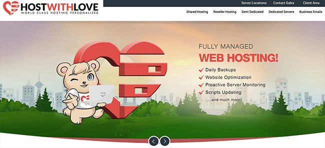 HostWithLove Homepage