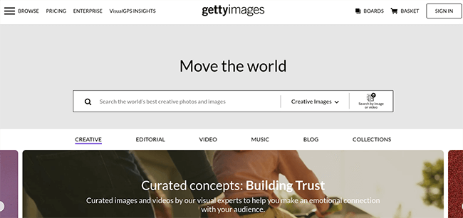 Gettyimages Homepage